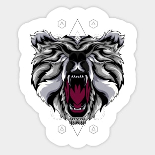 bear head mascod Sticker